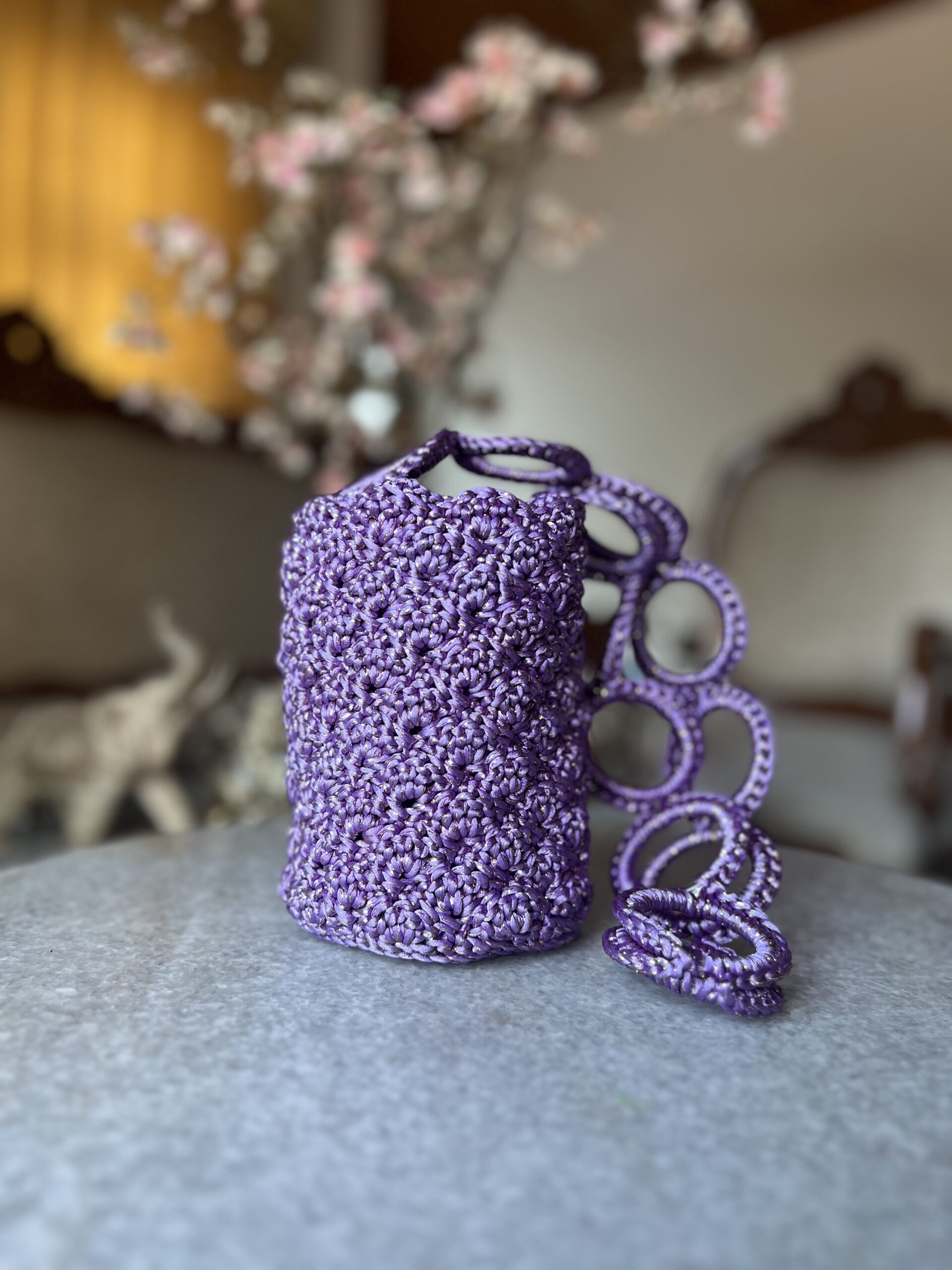 Mochila Lila Tejida en Seda - Image 3