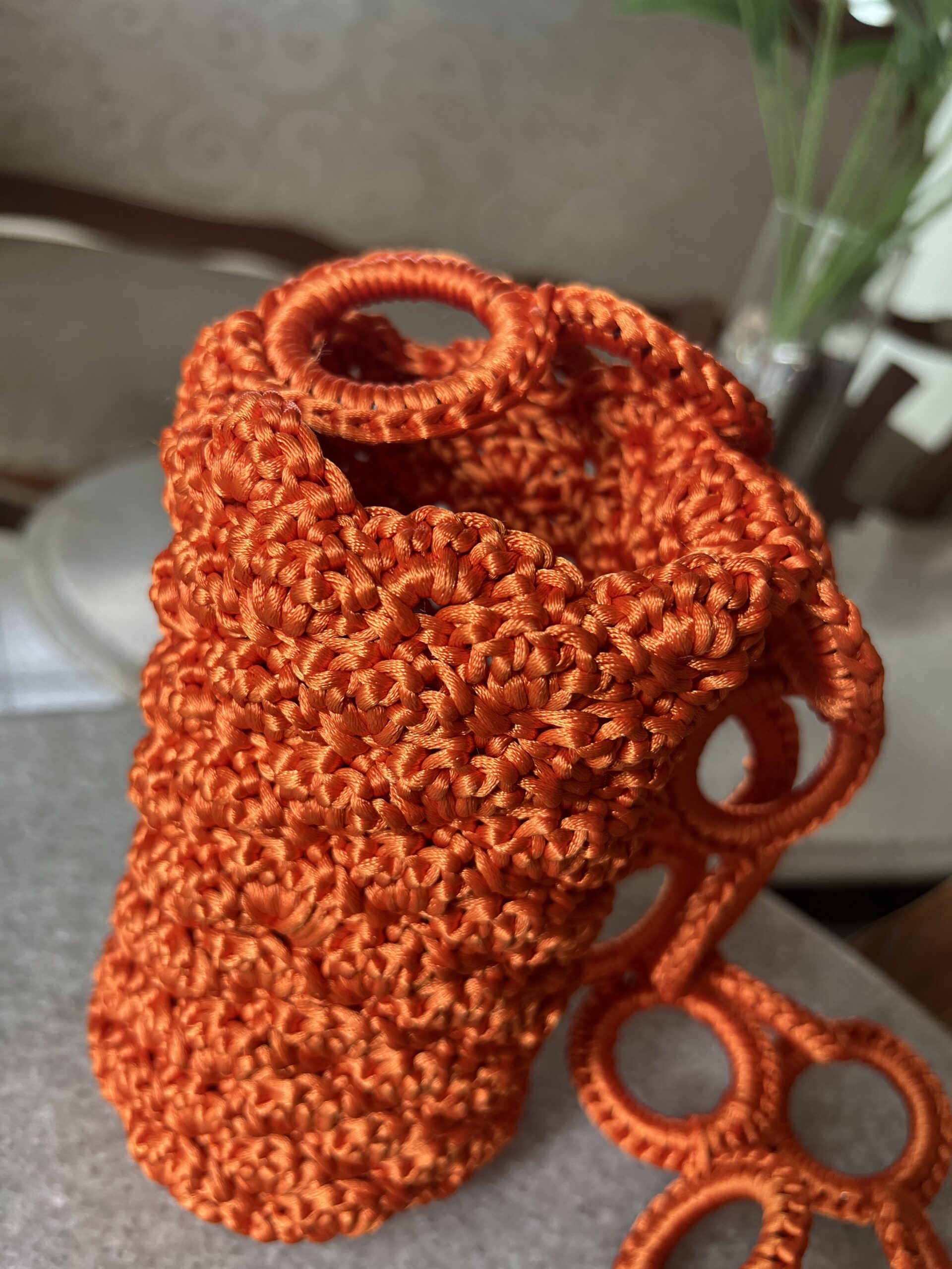 Mochila Naranja Cilindro Cordón de Seda 10X19 - Image 2