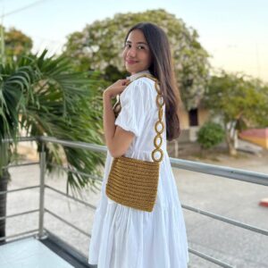 Bolso Dorado Cordón de Seda