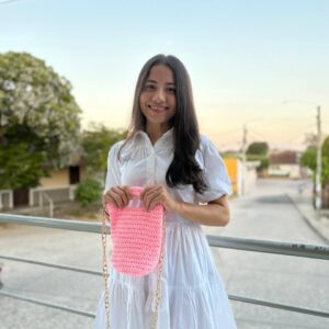 Bolso Rosado Ref. Amelía en Raso