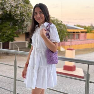 Mochila Lila Tejida en Seda