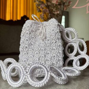 Mochila Blanca Tejida en Seda Arcos