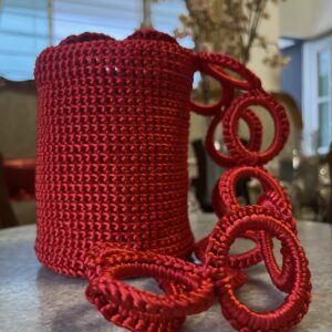 Mochila Roja Tejida en Seda