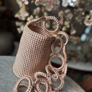Mochila Beige Tejida en Seda